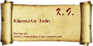 Káposzta Iván névjegykártya