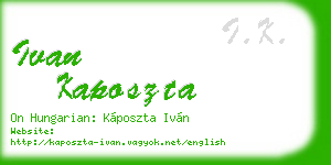 ivan kaposzta business card
